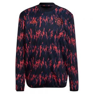 Equipación de fútbol Adidas  Sudadera Manchester United Presentación Warm 22/23